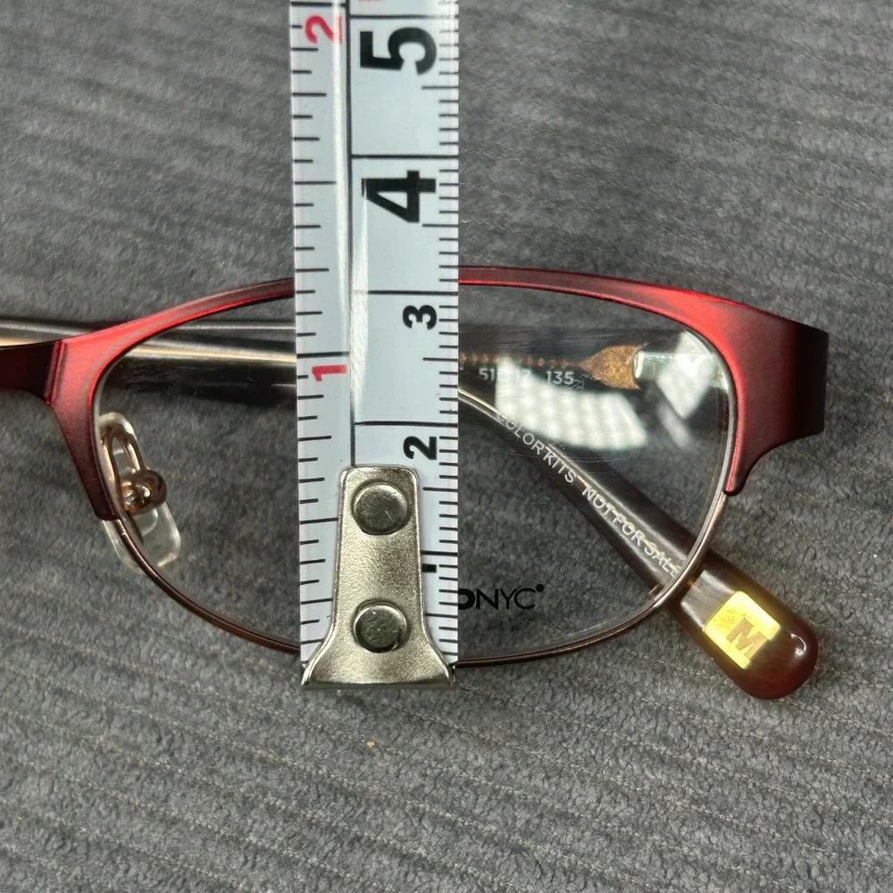 Marchon NYC Midtown 601 Burgundy Tortoise Cat Eye Y2k Eyeglasses 51-17-135